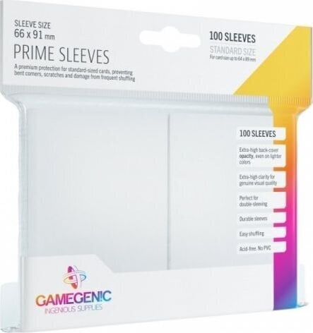 Kaardiümbrised Gamegenic White Prime Card Sleeves, 100 tk. цена и информация | Lauamängud ja mõistatused perele | hansapost.ee
