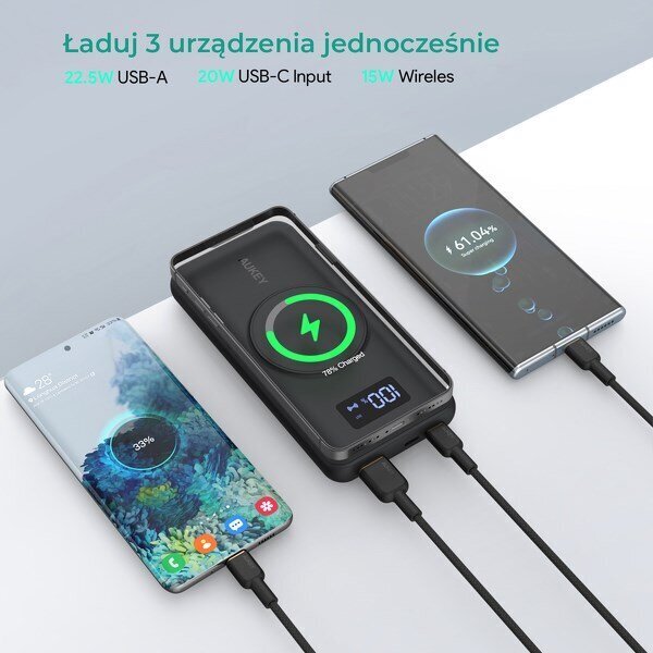 Aukey PB-WL02i, 10 000 mAh цена и информация | Akupangad | hansapost.ee