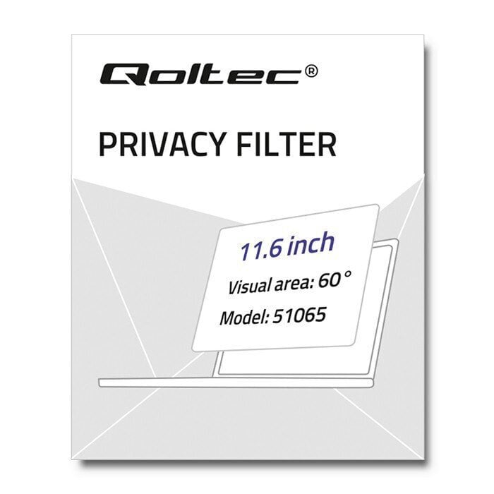 Qoltec Privacy Filter (51065) цена и информация | Sülearvuti tarvikud | hansapost.ee