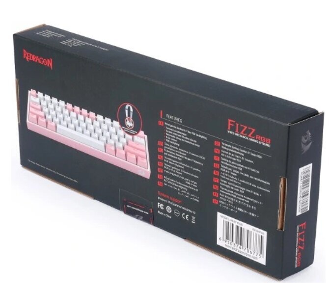 Redragon K617-RGB Pink hind ja info | Klaviatuurid | hansapost.ee