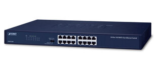 PLANET FNSW-1601 switch di rete No gestito Fast Ethernet (10/100) Nero 1U Unmanaged Fast Ethernet (10/100) Blue цена и информация | Коммутаторы (Switch) | hansapost.ee