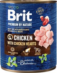 "Brit Premium By Nature" консервы с курицей и сердечками 800г цена и информация | Консервы для собак | hansapost.ee