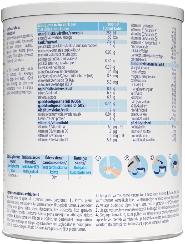 Piimasegu Kabrita 3, 12 kuu+, 400 g цена и информация | Piimasegud | hansapost.ee