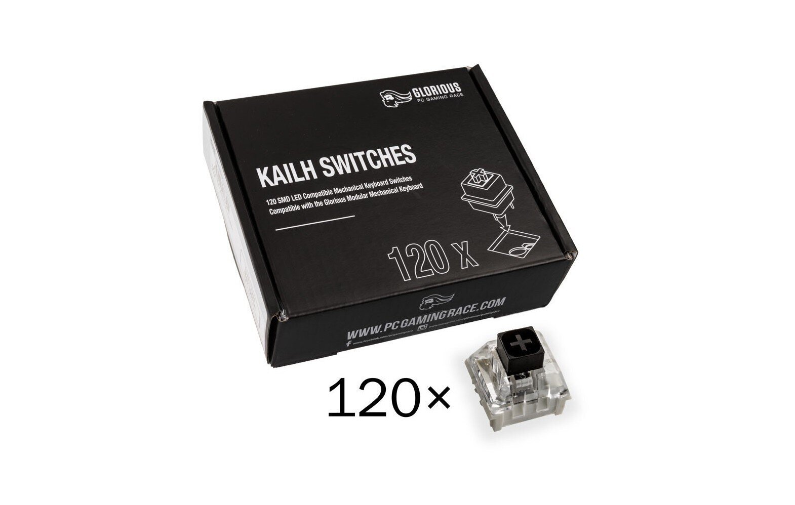 Glorious PC Gaming Race Kailh Box Black switch’ile | Linear & Silent, 120 tk цена и информация | Klaviatuurid | hansapost.ee