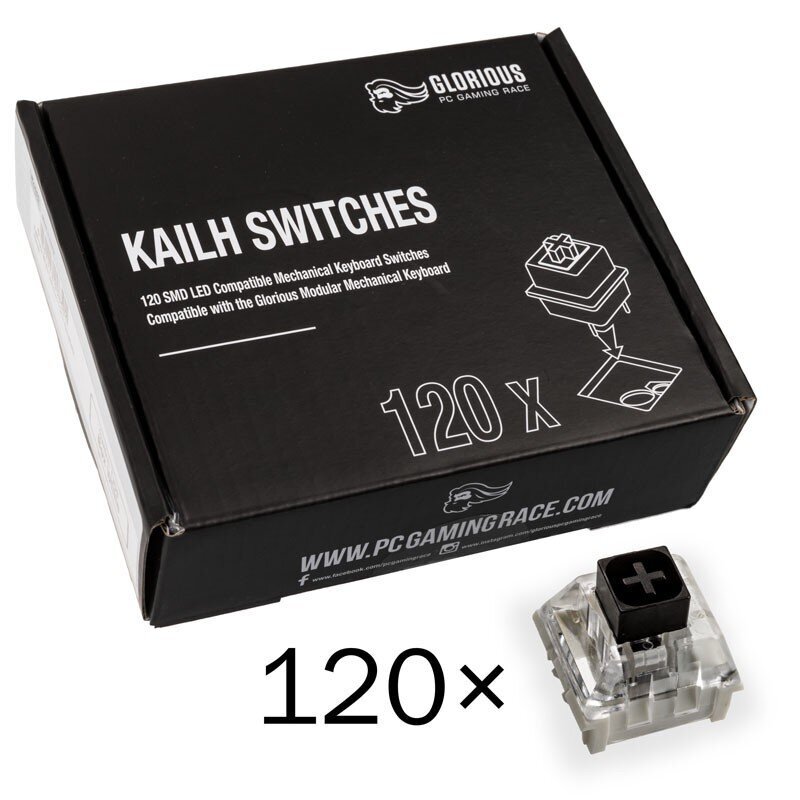 Glorious PC Gaming Race Kailh Box Black switch’ile | Linear & Silent, 120 tk цена и информация | Klaviatuurid | hansapost.ee