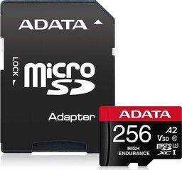 Adata High Endurance 256GB microSDXC UHS-I U3 цена и информация | ADATA Мобильные телефоны, Фото и Видео | hansapost.ee