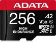 Adata High Endurance 256GB microSDXC UHS-I U3 hind ja info | Fotoaparaatide mälukaardid | hansapost.ee