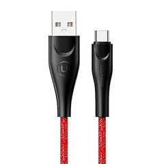 USAMS Kabel pleciony U41 USB-C 1m 2A czerwony|red SJ392USB02 (US-SJ392) Fast Charge цена и информация | Кабели для телефонов | hansapost.ee