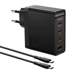 Wall charger McDodo GAN 3xUSB-C + USB, 100W + 2m cable (black) цена и информация | Зарядные устройства для телефонов | hansapost.ee