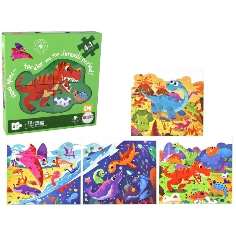 Pusle Lean Toys Dinosaurused 4in1, 73 tk hind ja info | Pusled lastele ja täiskasvanutele | hansapost.ee
