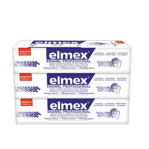 Elmex Dental Enamel Professional hambapasta 3 x 75 ml цена и информация | Hambaharjad, hampapastad ja suuloputusvedelikud | hansapost.ee