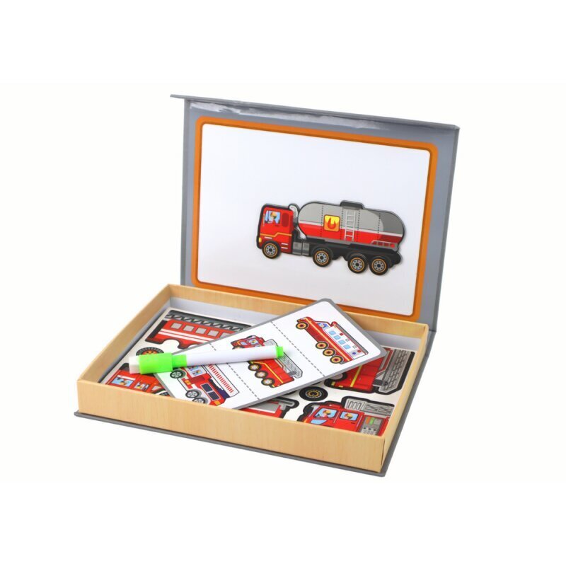 Magnetpusle komplekt Tuletõrjeauto motiividega Lean Toys hind ja info | Pusled lastele ja täiskasvanutele | hansapost.ee