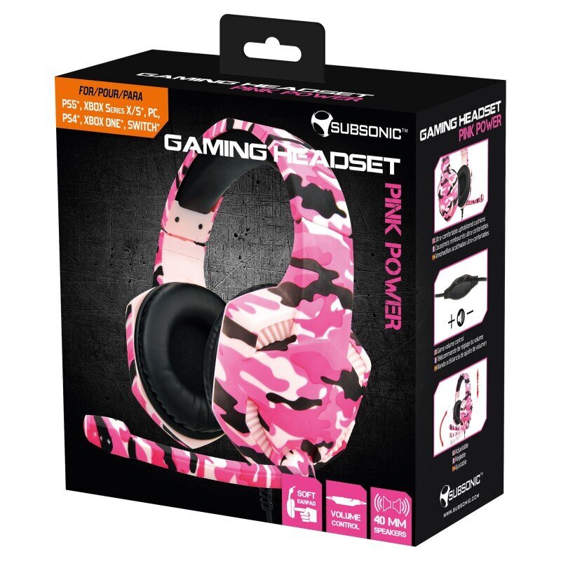 Subsonic Gaming Headset Pink Power цена и информация | Kõrvaklapid | hansapost.ee
