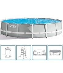 Каркасный бассейн Intex Prism Frame 457х107 см, с фильтром 12В цена и информация | Бассейны | hansapost.ee