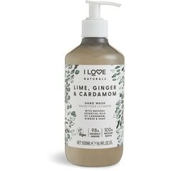 Niisutav vedel käteseep Natura ls Lime, Ginger & Cardamon (Hand Wash) 500 ml hind ja info | I Love Parfüümid, lõhnad ja kosmeetika | hansapost.ee