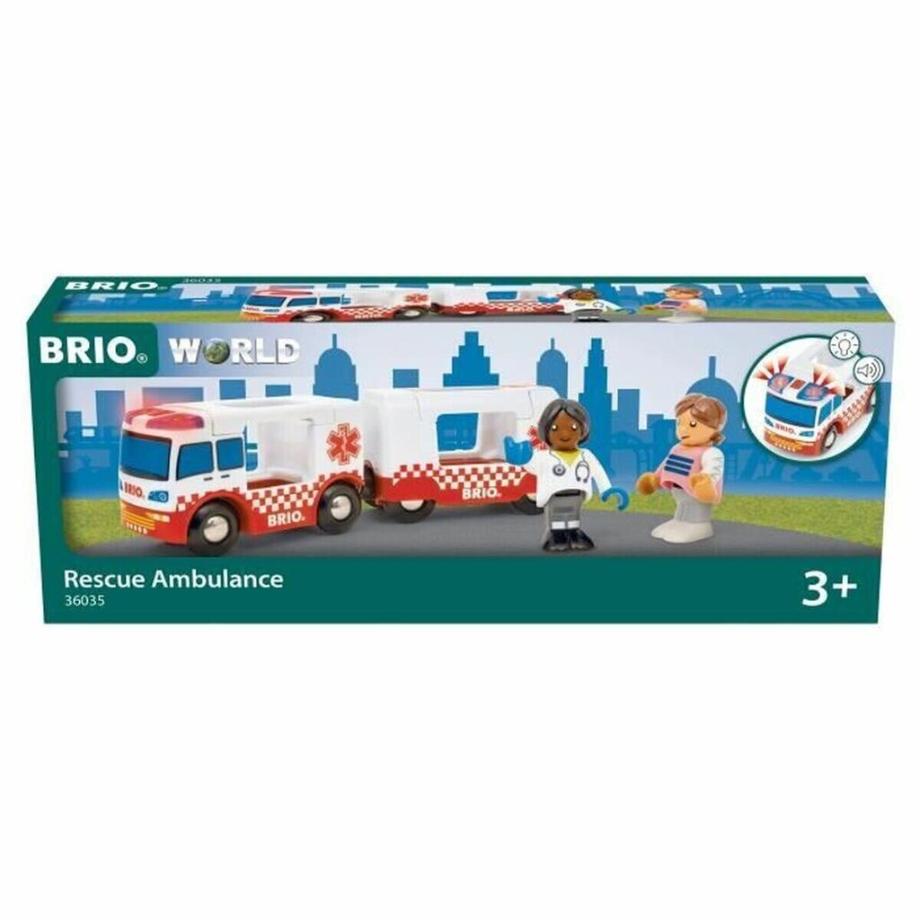 Autokomplekt Brio Rescue Ambulance, erinevad värvid, 4 tk цена и информация | Mänguasjad poistele | hansapost.ee