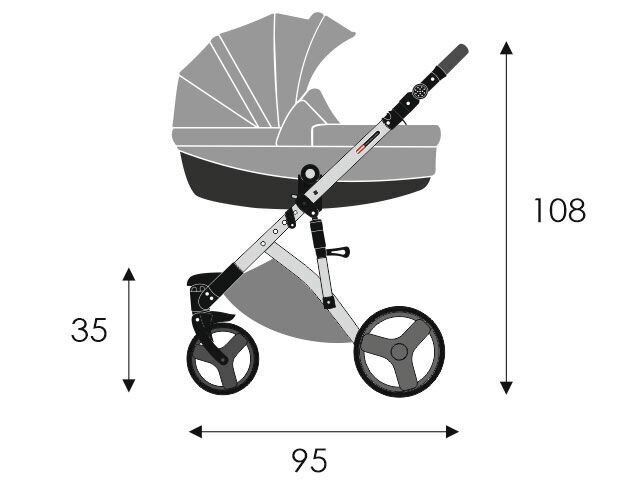 Universaalne jalutuskäru Lonex Carello 2in1 05, sinised lilled цена и информация | Vankrid, jalutuskärud | hansapost.ee