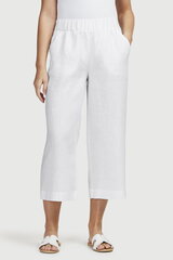 Женские льняные брюки 3/4 Cellbes LO, белый цвет цена и информация | Расклешенные брюки | hansapost.ee