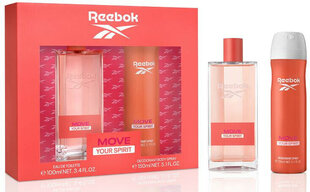 Komplekt Reebok Move Your Spirit For Women - Tualettvesi 100 ml + spreideodorant 150 ml hind ja info | Reebok Parfüümid, lõhnad ja kosmeetika | hansapost.ee