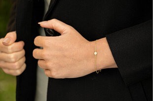 Brilio Silver Подходящий позолоченный серебряный браслет с цирконами BR38Y цена и информация | Женские браслеты | hansapost.ee