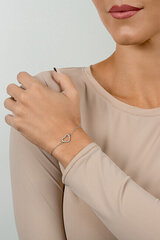 Brilio Silver Изящный позолоченный браслет-сердечко BRC59Y цена и информация | Женские браслеты | hansapost.ee