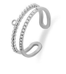 Troli Современное открытое кольцо с цирконами VBR0118S цена и информация | Кольцо | hansapost.ee