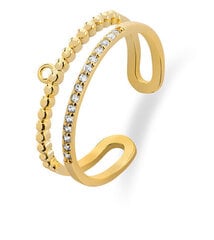 Troli Современное позолоченное кольцо с цирконами VBR0118G цена и информация | Кольцо | hansapost.ee
