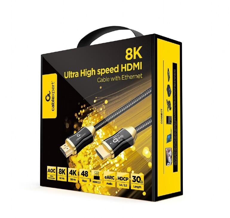 Kaabel hdmi-hdmi Gembird aoc prem/ccbp-hdmi8k-aoc-30m цена и информация | Juhtmed ja kaablid | hansapost.ee