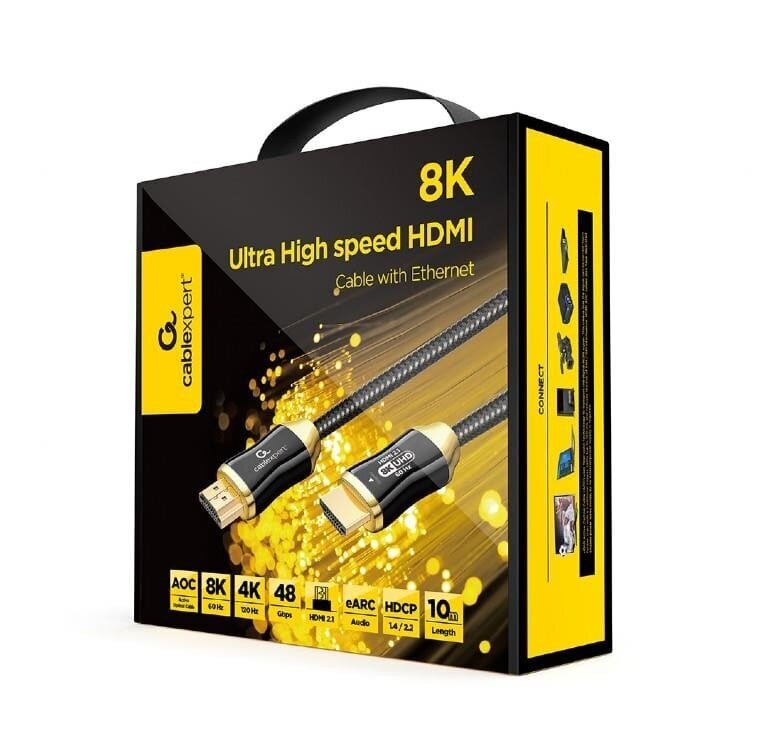 Kaabel hdmi-hdmi Gembird aoc prem/ccbp-hdmi8k-aoc-10m hind ja info | Juhtmed ja kaablid | hansapost.ee