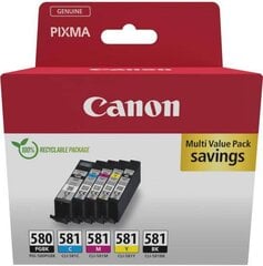 Canon tint PGI-580/CLI-581 Multipack, värviline/must hind ja info | Printerid | hansapost.ee