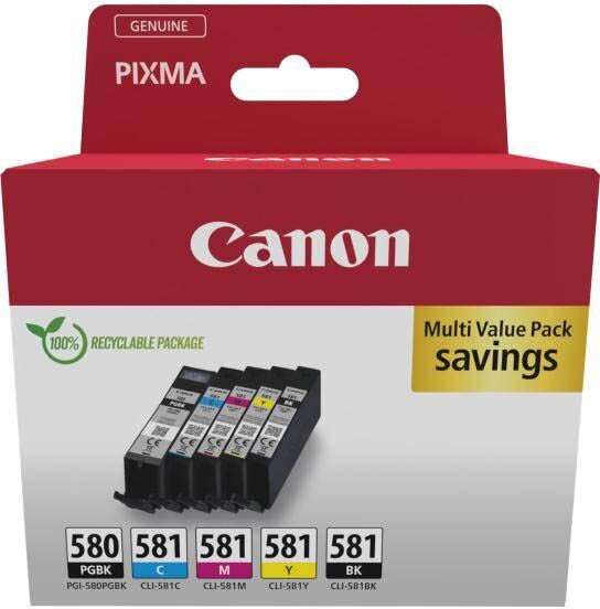 Canon tint PGI-580/CLI-581 Multipack, värviline/must цена и информация | Printerid | hansapost.ee