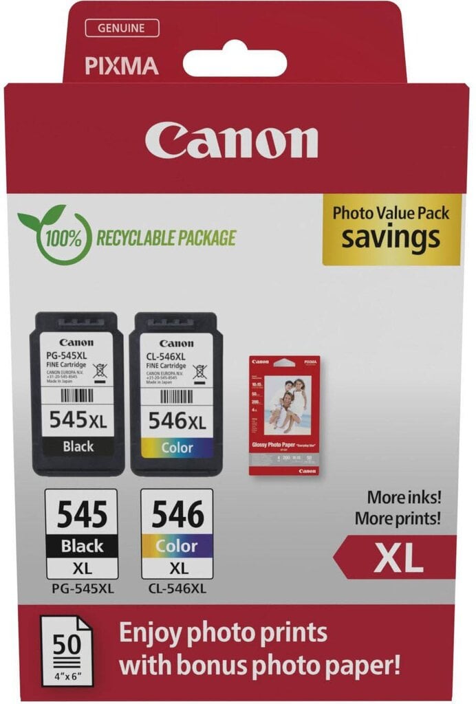 Canon tint PG-545 XL/CL-546XL Value Pack цена и информация | Printerid | hansapost.ee