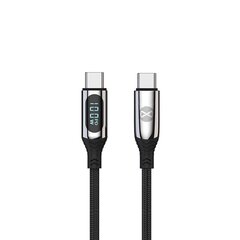 Forever Sleek cable USB-C - USB-C 1,0 m 60W black цена и информация | Кабели и провода | hansapost.ee