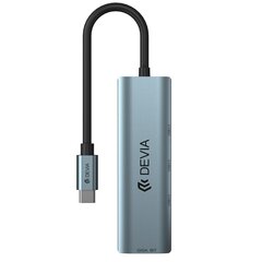 Devia adapter HUB USB-C 3.1 to 4x USB 3.0 deep gray цена и информация | Кабели и провода | hansapost.ee