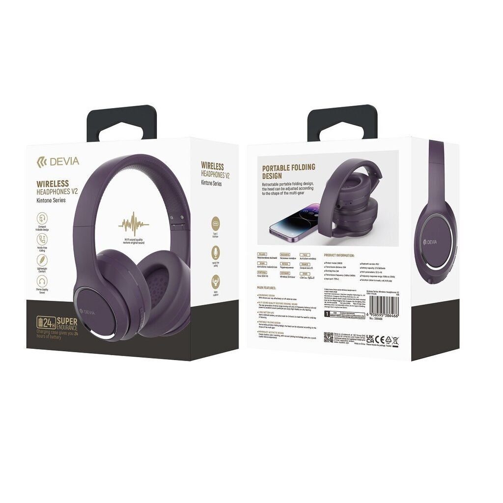 Devia Kintone Purple hind ja info | Kõrvaklapid | hansapost.ee