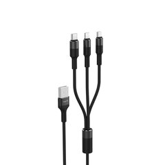 HAVIT cable 3in1 H691 USB - Lightning + USB-C + microUSB 1,2 m 2,0A black hind ja info | Mobiiltelefonide kaablid | hansapost.ee