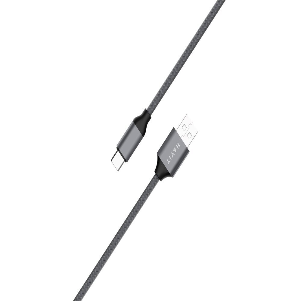 HAVIT cable H693 USB3.0 - USB-C 3A 1,0m grey hind ja info | Mobiiltelefonide kaablid | hansapost.ee