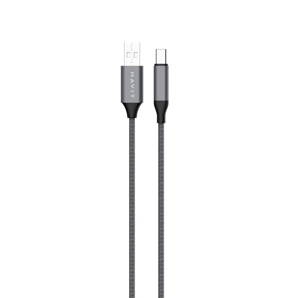 HAVIT cable H693 USB3.0 - USB-C 3A 1,0m grey hind ja info | Mobiiltelefonide kaablid | hansapost.ee