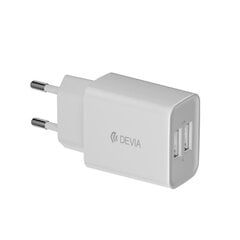 Laadija Devia Smart 2 USB pesaga (2,4A) + MicroUSB, valge hind ja info | Laadijad mobiiltelefonidele | hansapost.ee