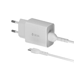 Сетевая зарядка Devia Smart с 2 портами USB (2,4А) + Type-C, белое цена и информация | Зарядные устройства для телефонов | hansapost.ee