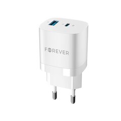 Forever TC-05 GaN PD charger 1x USB-C 33W white цена и информация | Зарядные устройства для телефонов | hansapost.ee