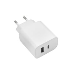 Maxlife MXTC-06 PD QC charger 1x USB-C 1x USB 20W white цена и информация | Зарядные устройства для телефонов | hansapost.ee