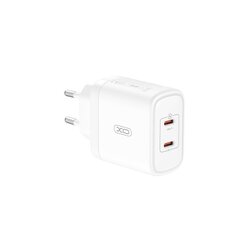 XO wall charger CE08 PD 50W 2x USB-C white цена и информация | Зарядные устройства для телефонов | hansapost.ee