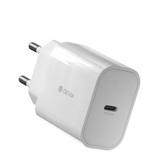 Devia wall charger Smart PD 20W 1x USB-C white + Lightning - USB-C cable V2 цена и информация | Зарядные устройства для телефонов | hansapost.ee