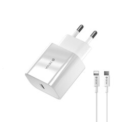 Devia wall charger Smart PD 20W 1x USB-C white + Lightning - USB-C cable V2 цена и информация | Зарядные устройства для телефонов | hansapost.ee