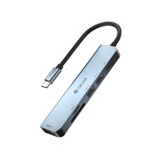 Devia adapter HUB 5in1 USB-C 3.1 to 3x USB 3.0 + SD|TF + PD deep gray цена и информация | Адаптеры и USB-hub | hansapost.ee
