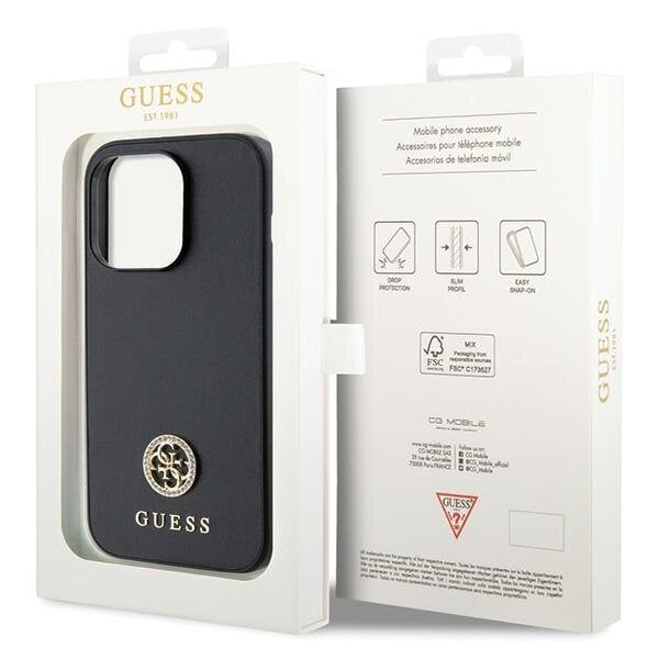 Guess GUHCP13XPS4DGPK iPhone 13 Pro Max 6.7" czarny|black hardcase Strass Metal Logo цена и информация | Telefonide kaitsekaaned ja -ümbrised | hansapost.ee