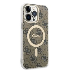 Guess IML 4G MagSafe Case for iPhone 15 Pro Max Brown цена и информация | Чехлы для телефонов | hansapost.ee