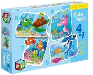 Puslekomplekt Multigra Baby Veealune maailm, 18 tk hind ja info | Pusled lastele ja täiskasvanutele | hansapost.ee