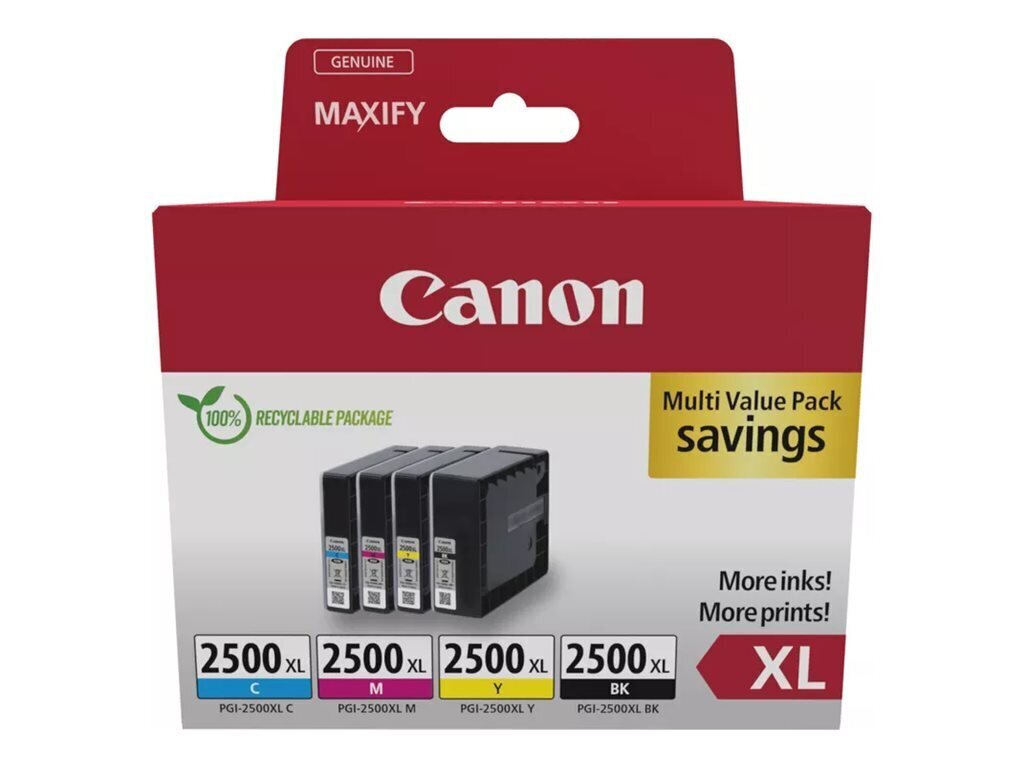 Canon PGI-2500XL Ink Cartridge BK/C/M/Y MULTI цена и информация | Printerid | hansapost.ee